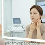 피부 탄력 저하와 리프팅 시술을 고민하며 거울을 보는 3040 한국 여성